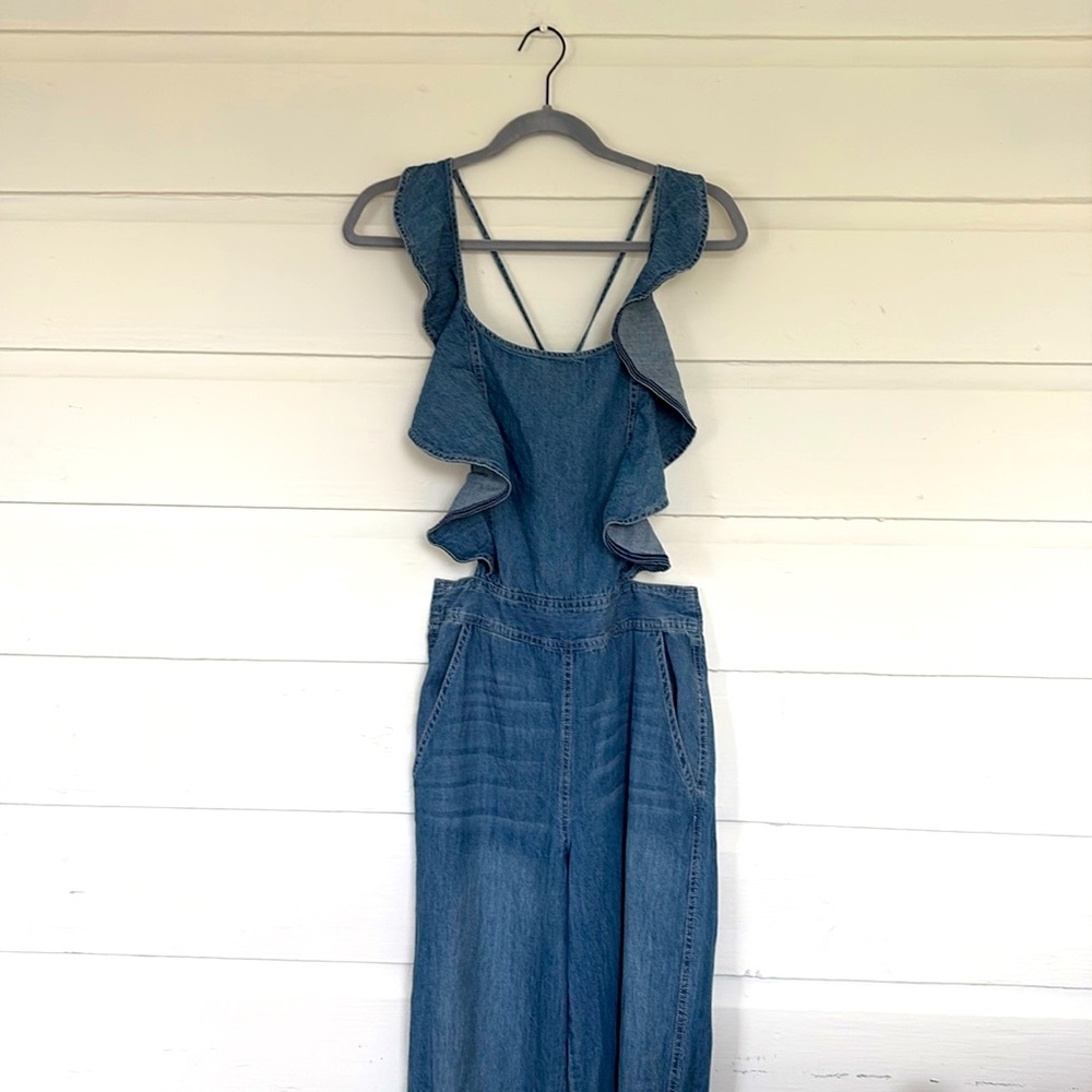 Cute Backless Denim Jumpsuit